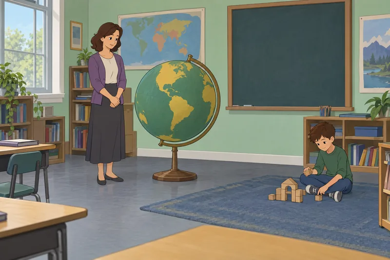 Prueba ¿Sabes más junto al globo escolar.