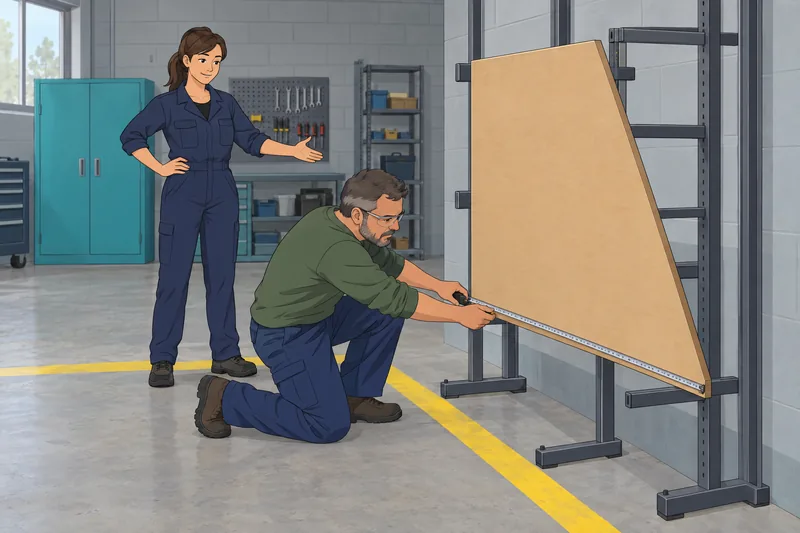 Area of a wooden panel is measured.