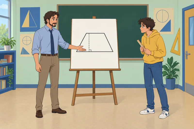 Area of a trapezoid fills the classroom.