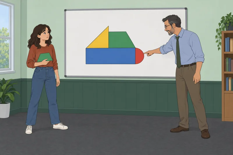 El cuestionario sobre el área reúne piezas geométricas.