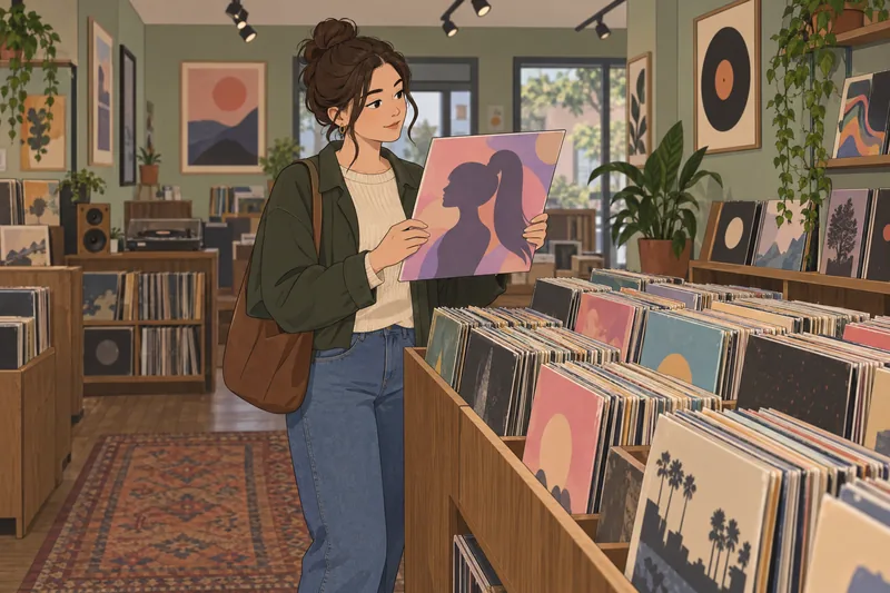 In Ariana Grande Quiz, a fan studies vinyl.