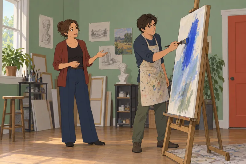 Art Career Quiz: a student lifts a print.