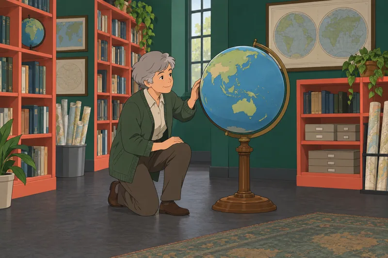 Asia and Oceania regions turn on a globe.
