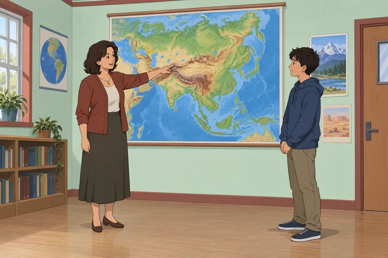 Asia Physical Features appear on a relief map.