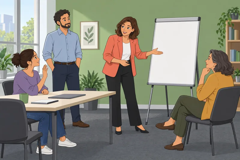 Communication and Leadership appear in a team briefing.