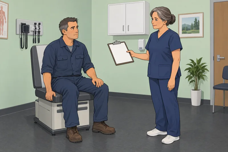 Occupational Maladjustment Assessment shows a clinic consultation.