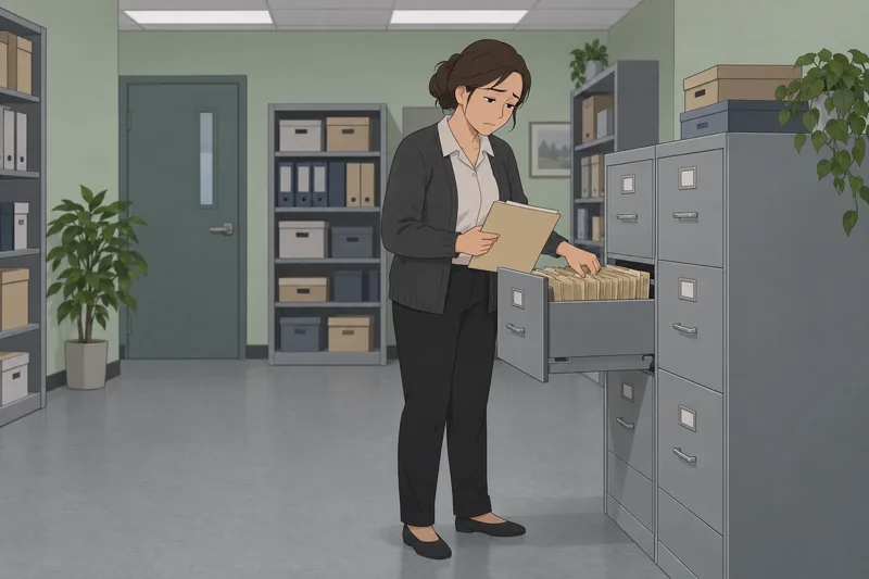 Occupational Maladjustment Assessment shows an employee sorting folders.