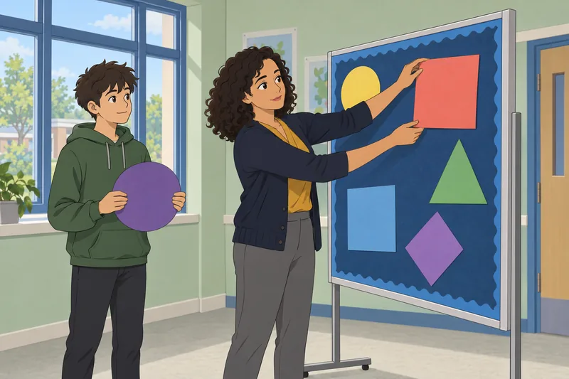Teacher Professional Adaptation unfolds beside a classroom display.