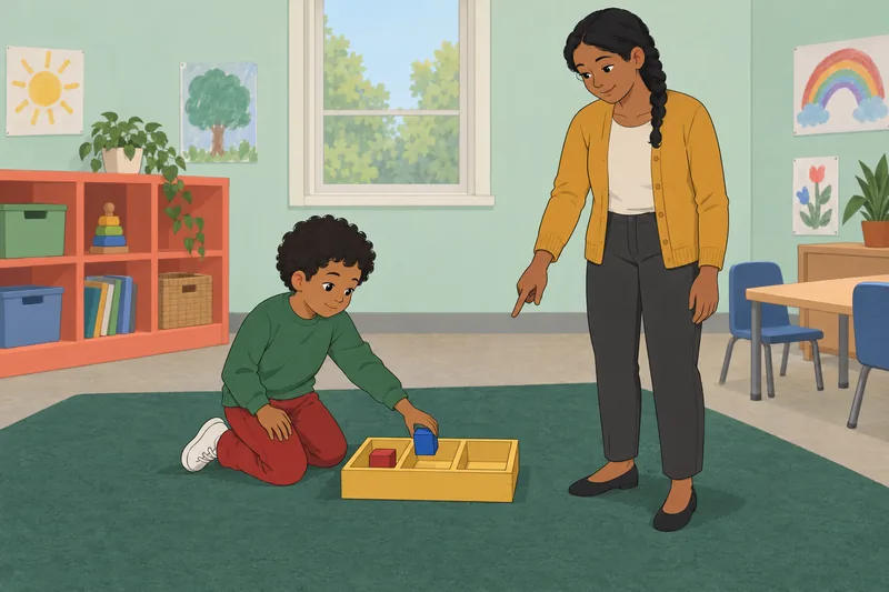 Assessment of the child’s calm block sorting.