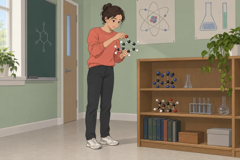 Atoms and Molecules: a student builds a model.