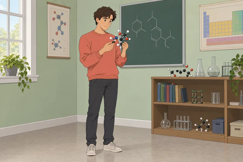 El cuestionario sobre átomos muestra un modelo.