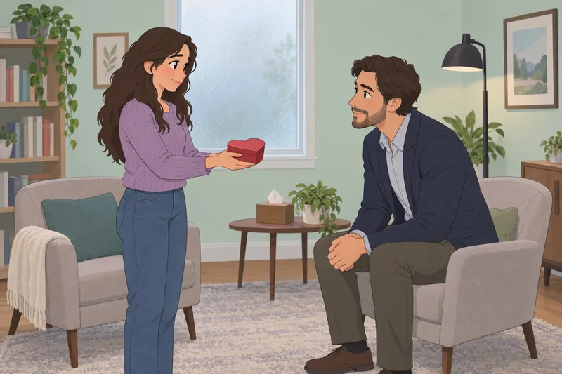 Love Attitude Scale: woman presents a heart-shaped box.