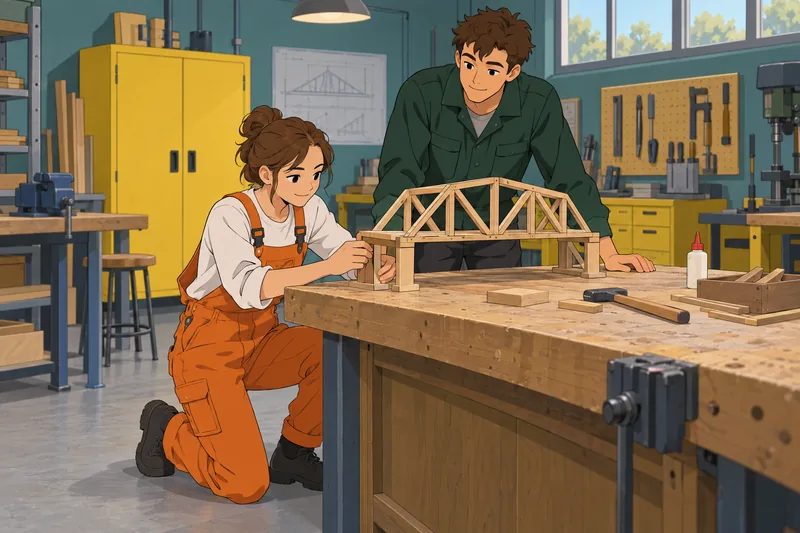 School Attitude Scale shows classmates building a bridge.