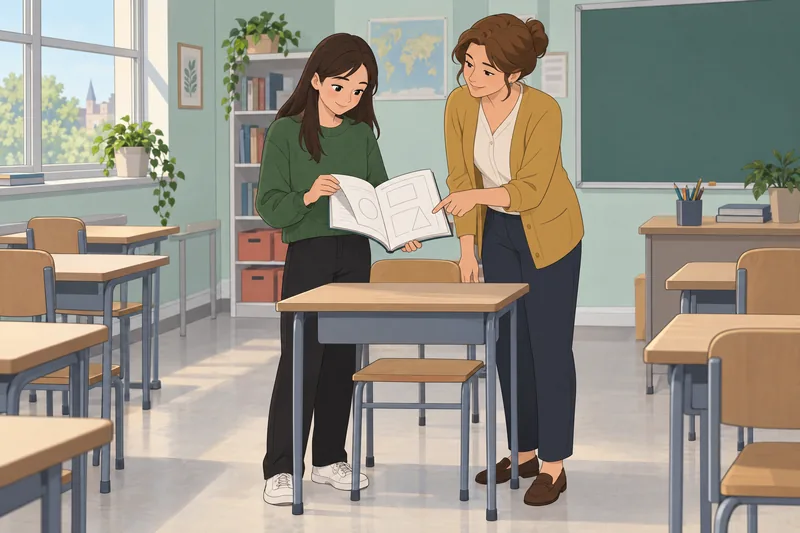 School Attitude Scale shows a student studying.