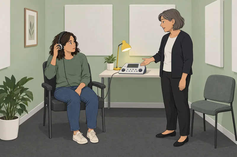 Una escena del cuestionario sobre el procesamiento auditivo.