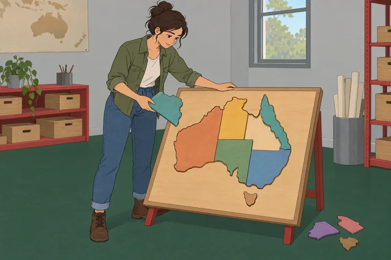 El cuestionario sobre el mapa muestra un rompecabezas.