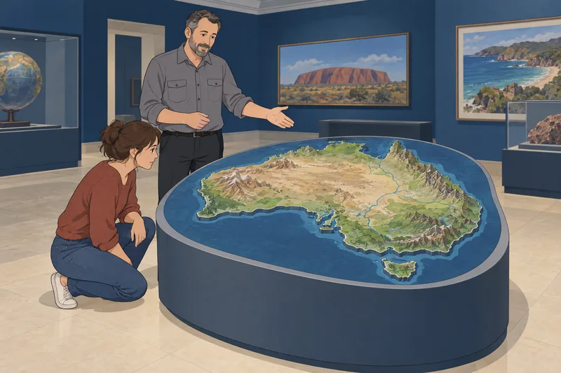 Australia Physical Map supports regional recognition.