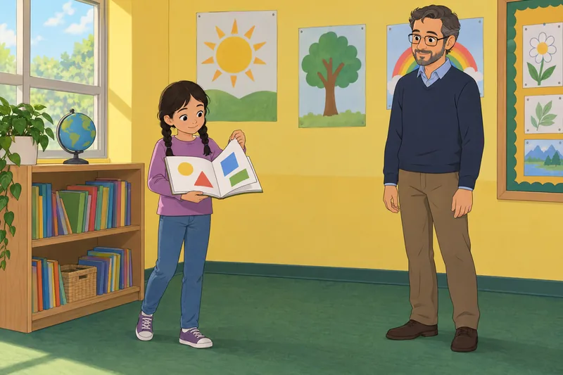 Checklist for Autism: child studies a picture book.