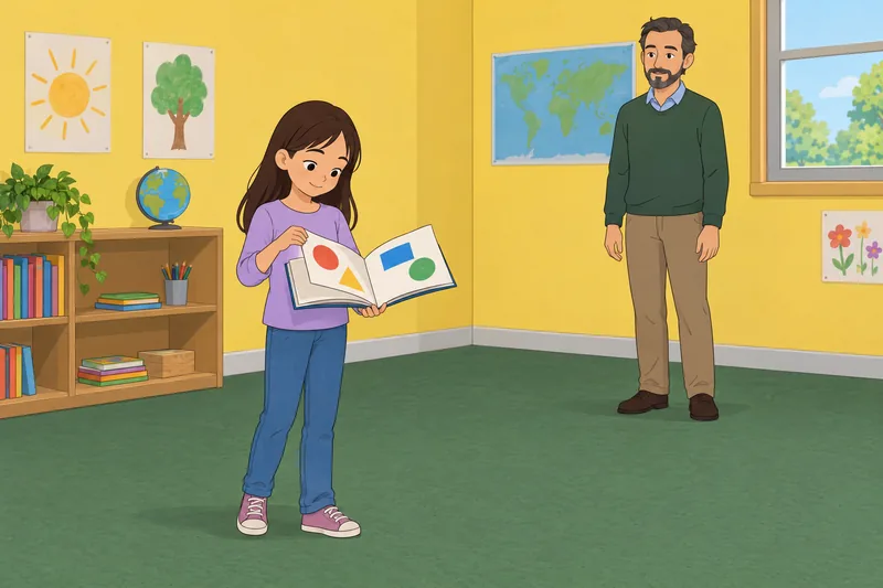 cuestionario de trastornos: niño mira un libro ilustrado.
