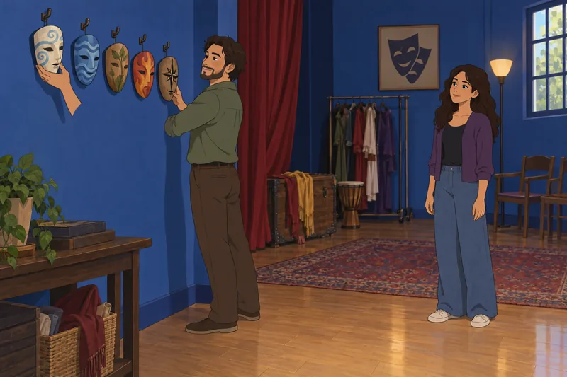 Quiz de personajes presenta una máscara tallada.