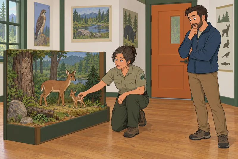 Baby Animal Names practice in a visitor center.