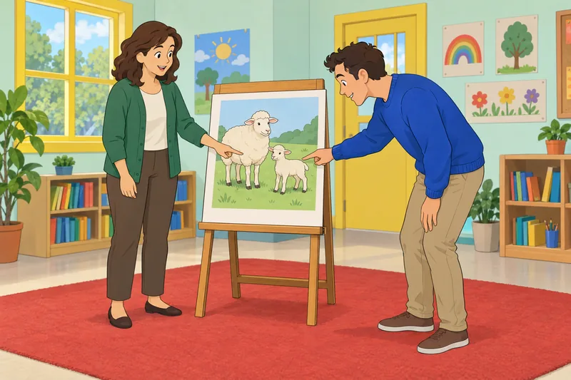 Baby Animal Names quiz in a classroom.