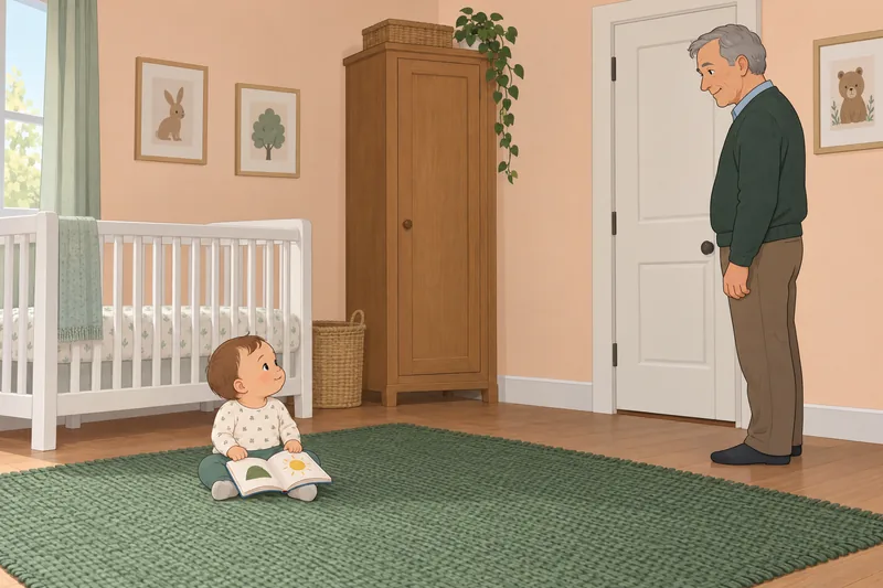 cuestionario sobre el bebé en un dormitorio.