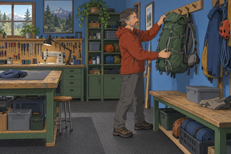 Backpack Quiz shows a hiker checking gear.