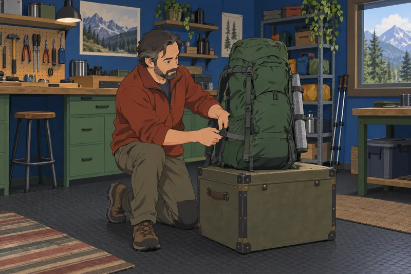 Quiz de mochilas muestra a un excursionista.