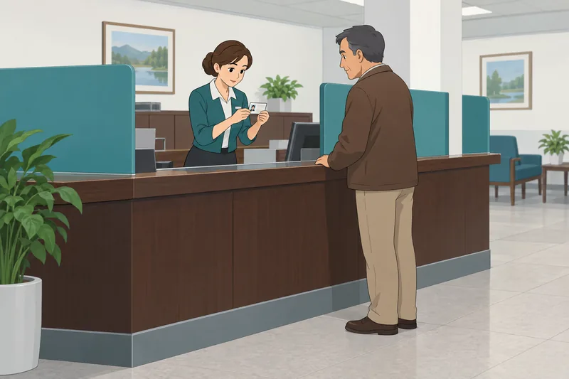 Bank Teller Quiz: teller verifies a customer's identity.