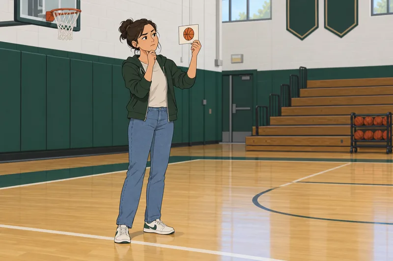 Basketball Nickname Quiz in a painted gym.