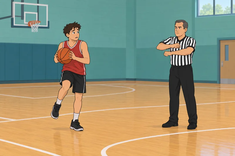 Basketball Rules Quiz: The referee signals traveling.