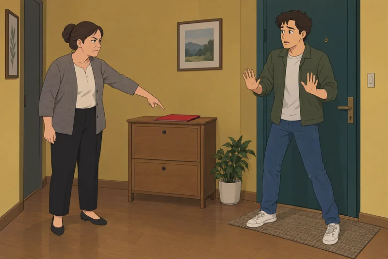 Buss-Perry Aggression Questionnaire shows a hallway boundary dispute.