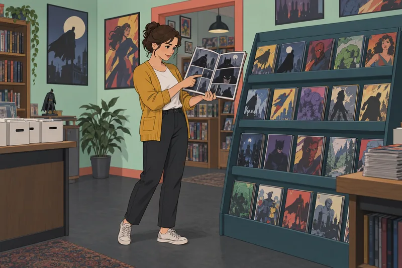 Batman Trivia Quiz fans inspect a classic comic.