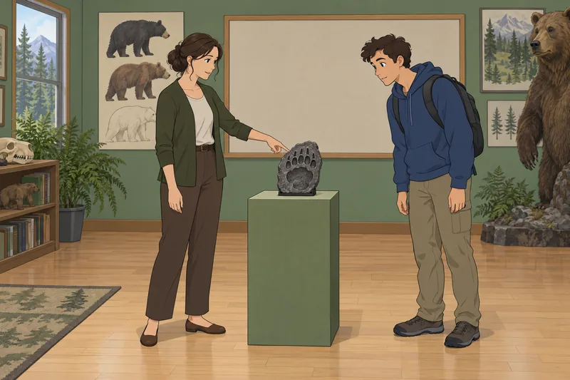 Bear Quiz depicts a bear-track lesson.