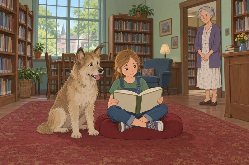 Because of Winn-Dixie quiz scene in a library.