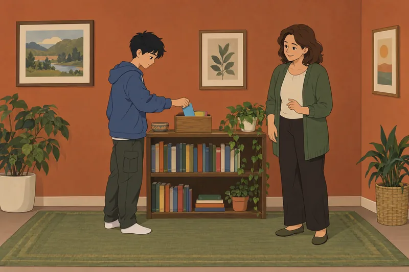 Depression Inventory Test: Teen places a response card.