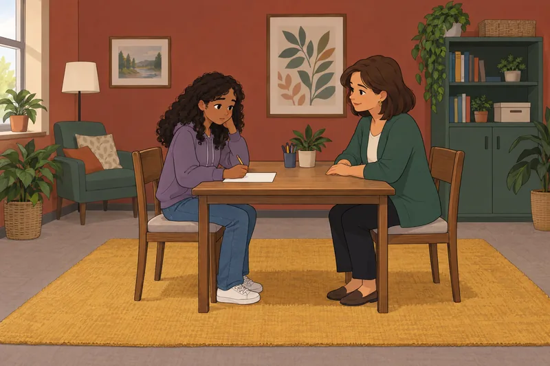 Depression Inventory Test shows teen reviewing a form.