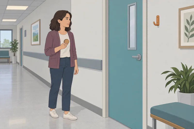 Behavior Control Questionnaire beside a clinic doorway.