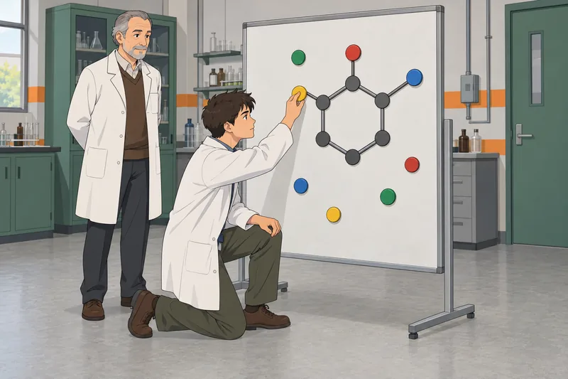 Benzene Nomenclature Quiz: learner places positional markers.