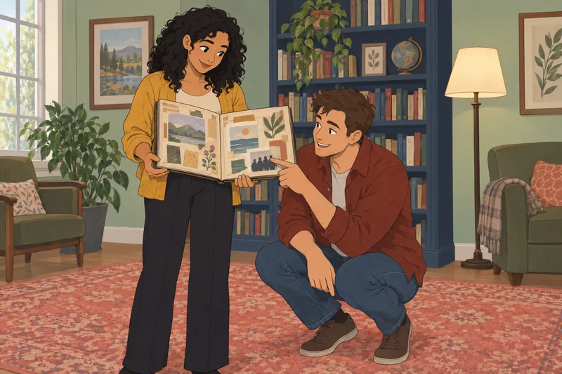 Best Friend Test shows friends comparing a scrapbook.