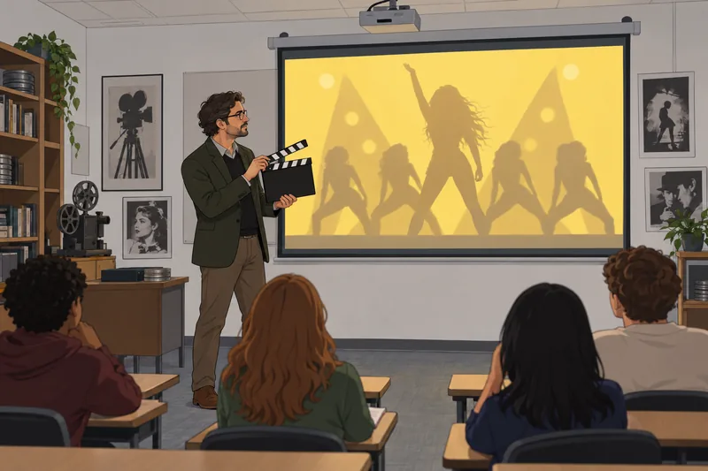 Beyonce Quiz: a viewer studies a film clapperboard.