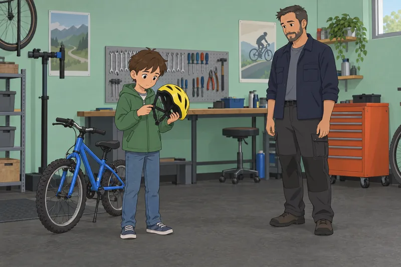 Bike Safety Quiz shows helmet checking.