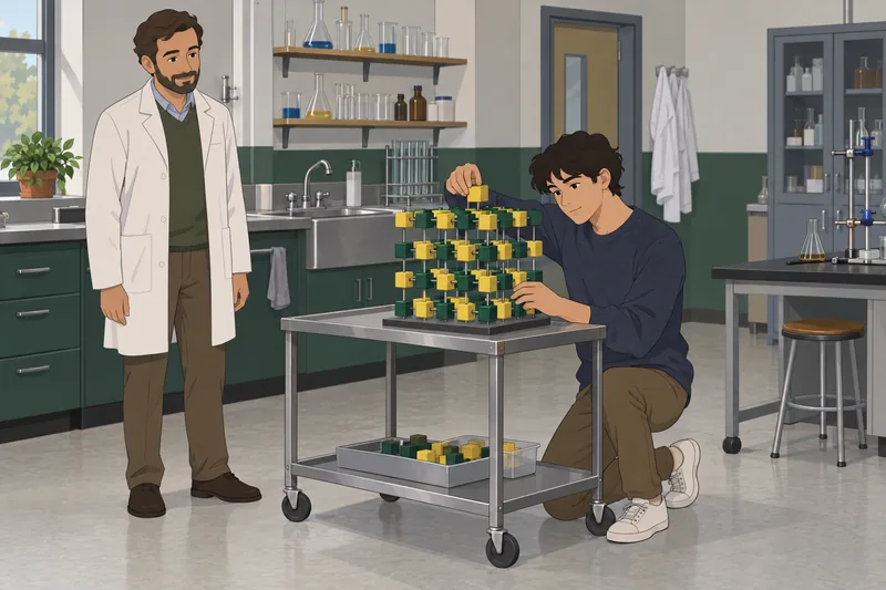 Binary Compound Quiz continues inside a laboratory.