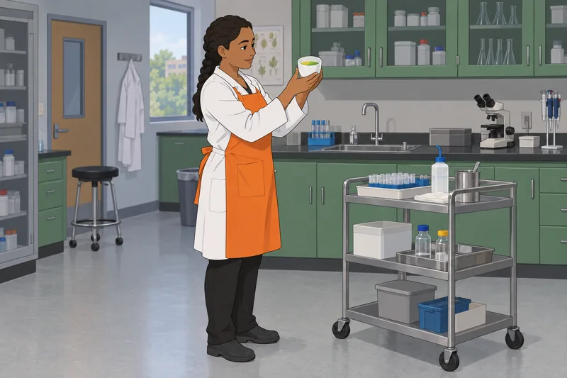 Biochemistry Quiz: an instructor checks a reaction.