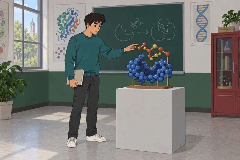 Biochemistry Quiz: a student studies molecules.