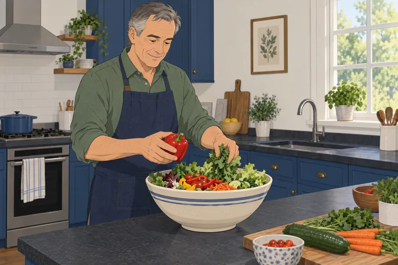 Biological Age Quiz shows varied vegetables.