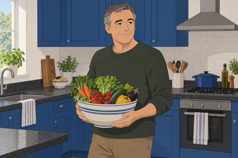 El cuestionario sobre edad muestra verduras variadas.