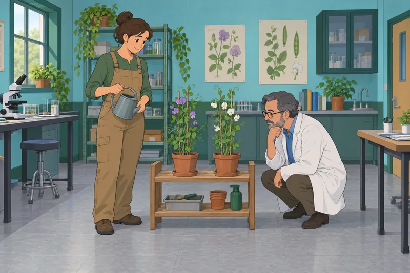 El cuestionario sobre herencia compara plantas de guisante.