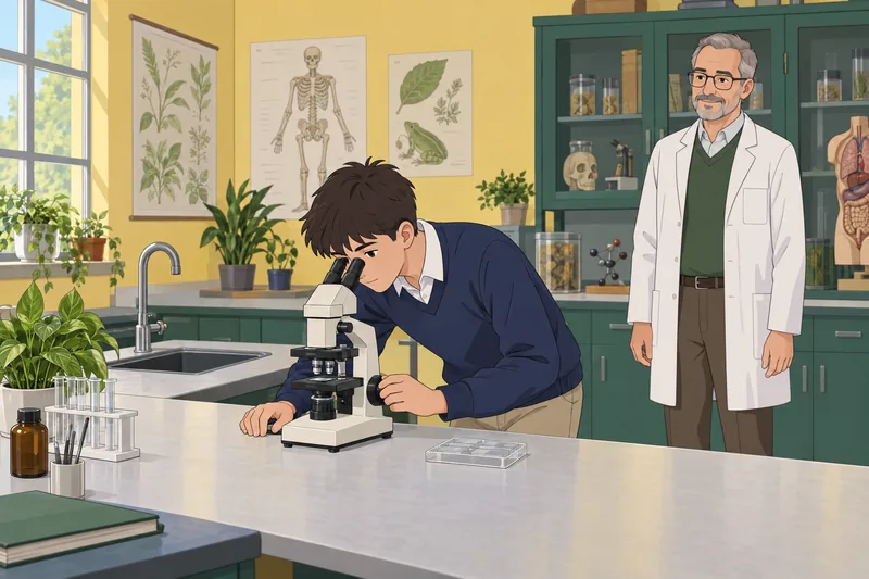 Biology Quiz for students use a microscope.